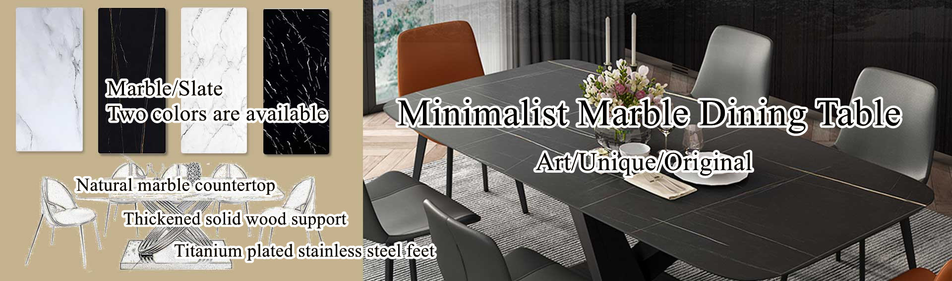 qualidade Mesa de jantar de mármore minimalista Serviço