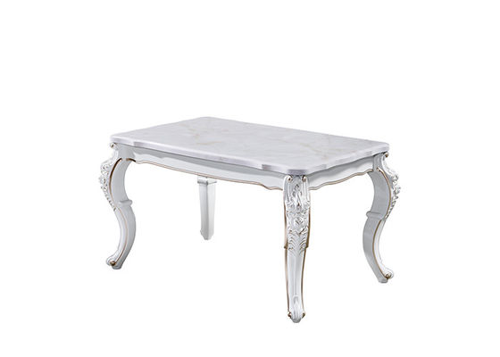Mesa de jantar de mármore retangular de cinzeladura generosa da família