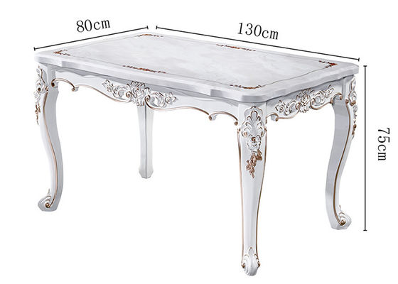 Mesa de jantar de mármore retangular da pintura retro europeia