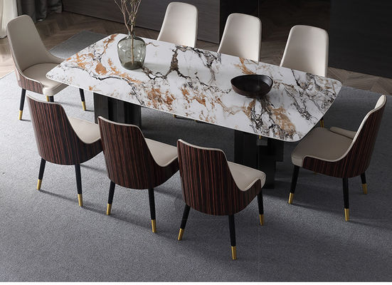 Mesa de jantar de mármore luxuosa limpa da forma facilmente