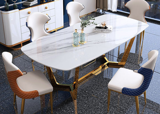 Mesa de jantar de mármore 130cmx80cmx77cm luxuosa moderna