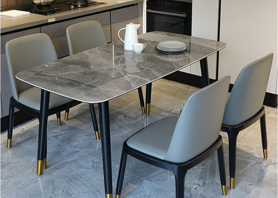 Mesa de jantar de mármore luxuosa da família, mesa de jantar de mármore da bancada