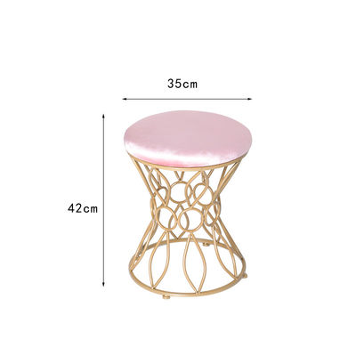 Sujeira de aço inoxidável interna do otomano de veludo 35cm do ouro resistente