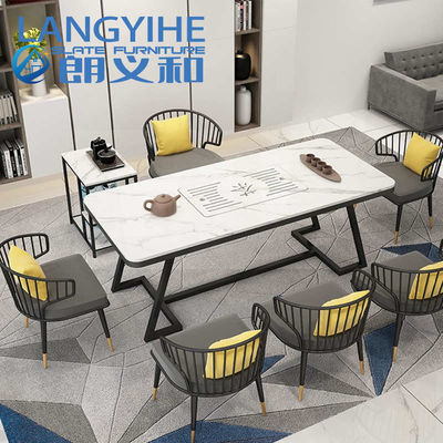 metal luxuoso minimalista moderno de Itália da tabela da sala de jantar da ardósia de 140cm