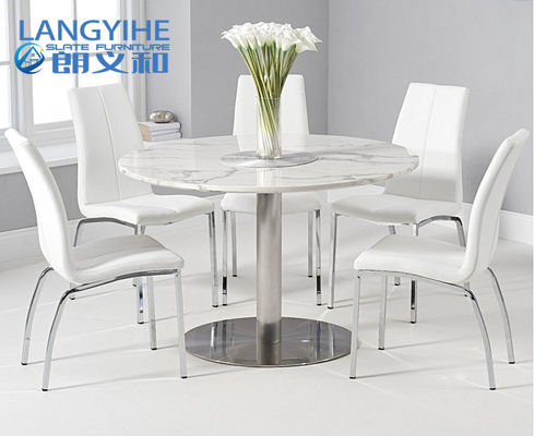 Mesa de jantar estofada do mármore do círculo da cadeira 120cm