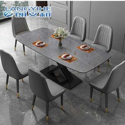 Não metal de mármore minimalista da mesa de jantar do apartamento da corrosão retangular