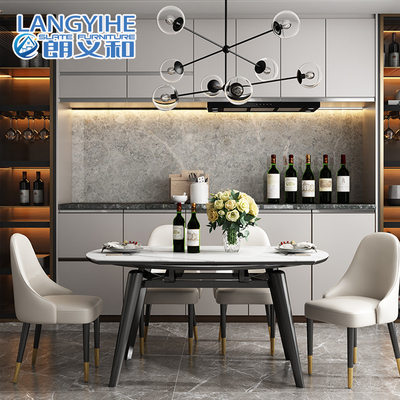 Círculo telescópico da mesa de jantar de mármore minimalista do agregado familiar anticolisão