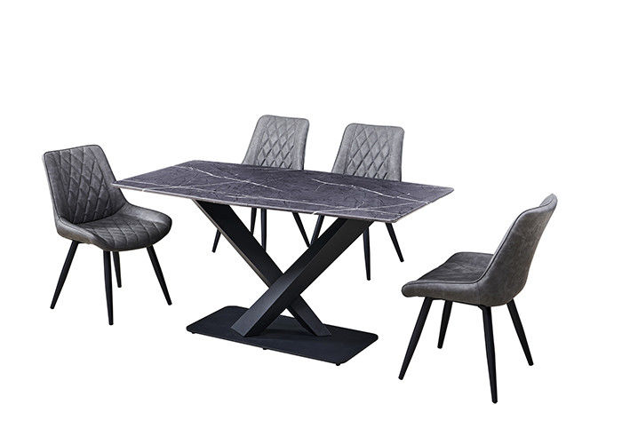 Mesa de jantar elegante da ardósia da laje de mármore da pedra