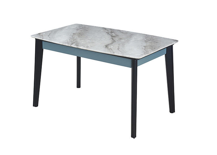 Mesa de jantar simples da ardósia da família da forma, mesa de jantar de mármore do projeto