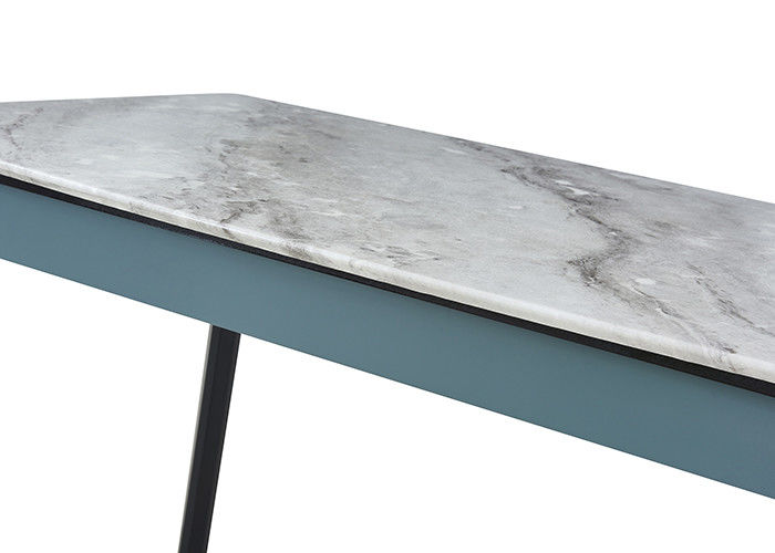 Mesa de jantar simples da ardósia da família da forma, mesa de jantar de mármore do projeto