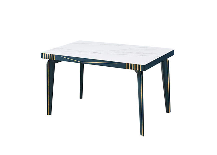 Mesa de jantar simples e à moda da ardósia da madeira maciça da laje da rocha