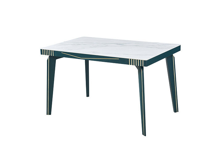 Mesa de jantar de mármore da ardósia da rocha da madeira maciça moderna