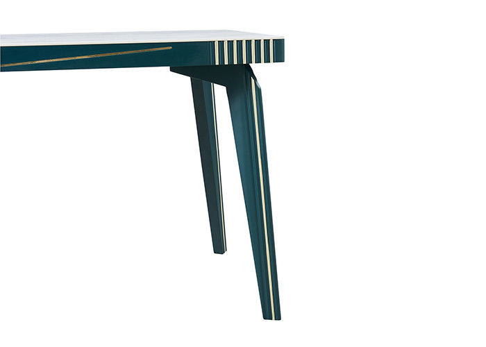 Mesa de jantar de mármore da ardósia da rocha da madeira maciça moderna