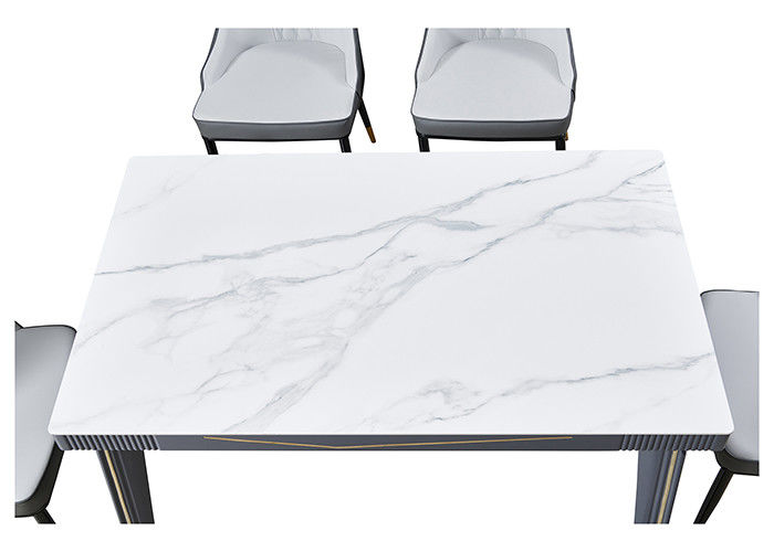 Moderno luxuoso da mesa de jantar da família da placa da rocha da forma