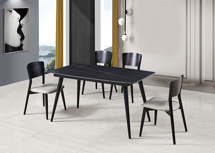 tabela da sala de jantar do metal do restaurante da folha da rocha de 140x80x76cm