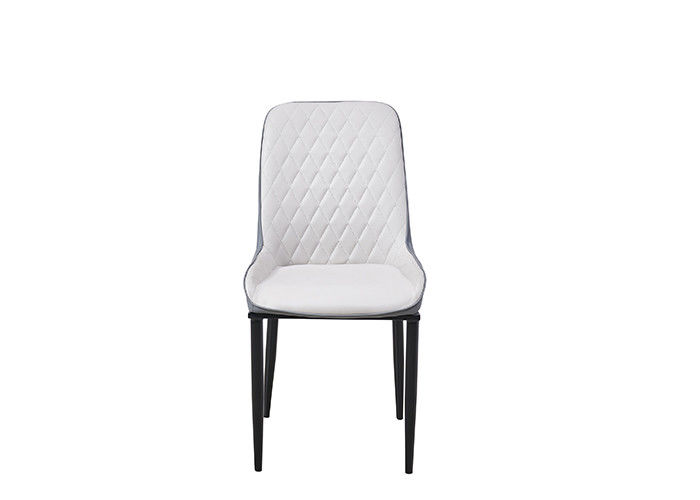 Cadeira de jantar estofada de couro do ferro forjado minimalista
