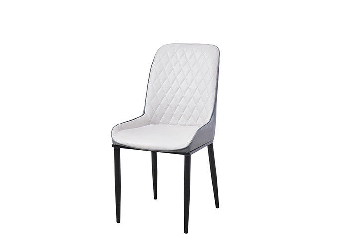 Cadeira de jantar estofada de couro do ferro forjado minimalista