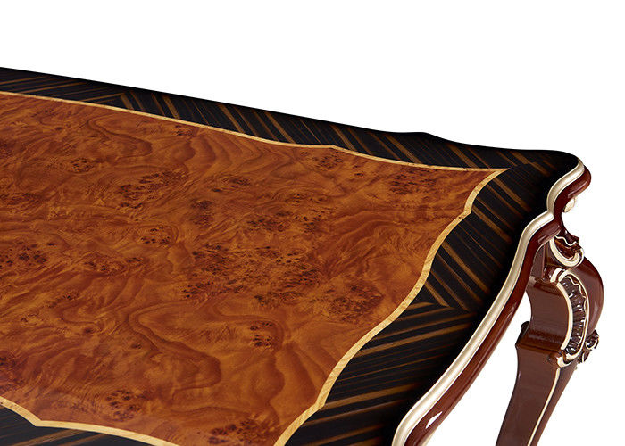 Mesa de jantar de madeira de mármore retangular da pintura francesa