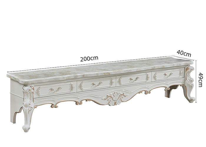 mesa de centro de mármore de 220cmx40cmx49cm e unidade da tevê