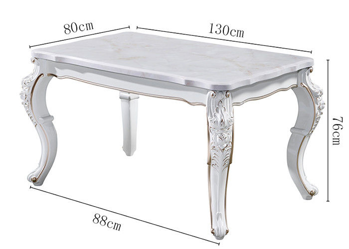 Mesa de jantar de mármore retangular de cinzeladura generosa da família