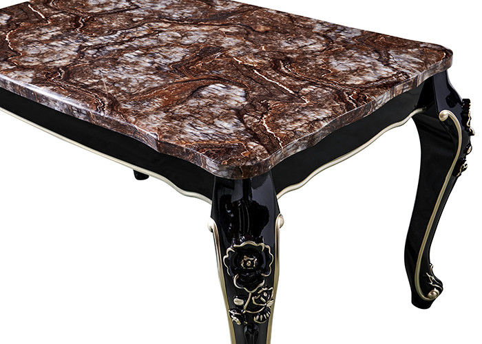 Ebony Restaurant Rectangle Marble Table luxuoso retro