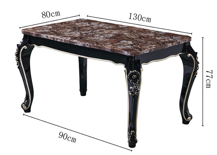 Pintura luxuosa Ebony Nordic Marble Dining Table cinzelado, mesa de jantar europeia do estilo