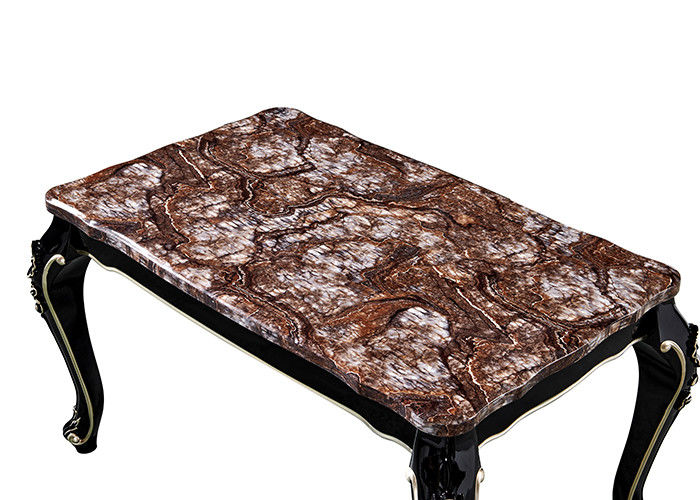 Pintura luxuosa Ebony Nordic Marble Dining Table cinzelado, mesa de jantar europeia do estilo