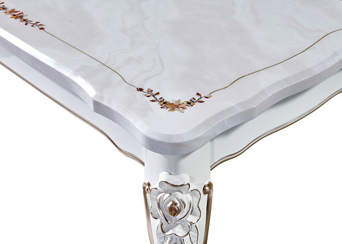 Mesa de jantar de mármore nórdica retangular branca perolado do hotel