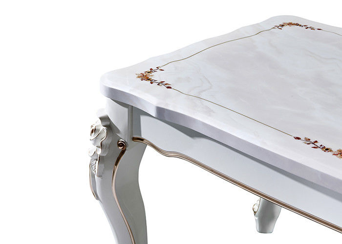 mesa de jantar superior de mármore branca de 80cmx130cmx75cm