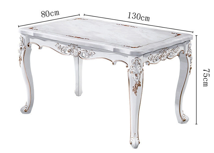 Mesa de jantar de mármore retangular da pintura retro europeia