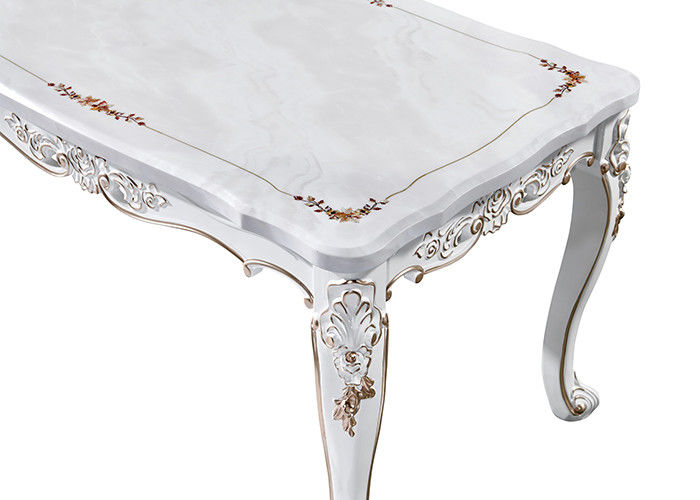 Mesa de jantar de mármore retangular da pintura retro europeia