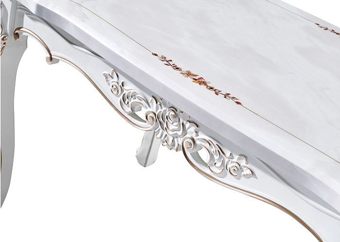 Mesa de jantar de mármore retangular da pintura retro europeia