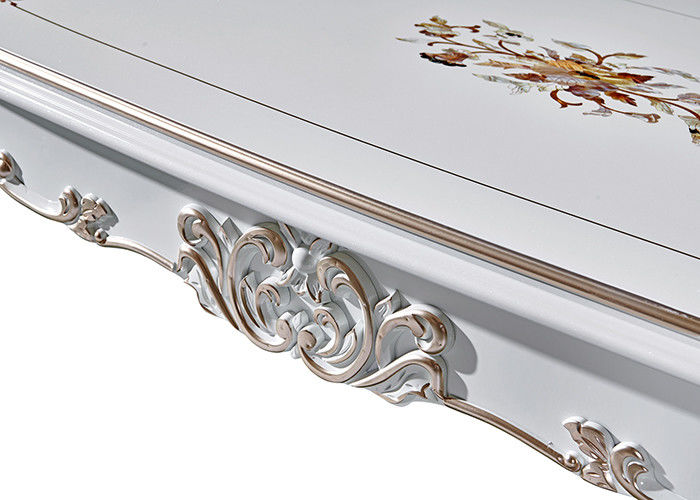 Mesa de jantar minimalista branca da madeira maciça elegante, cinzelando o grupo da mesa de jantar