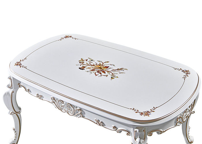 Mesa de jantar minimalista branca da madeira maciça elegante, cinzelando o grupo da mesa de jantar