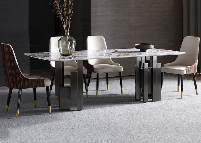 Mesa de jantar de mármore luxuosa limpa da forma facilmente