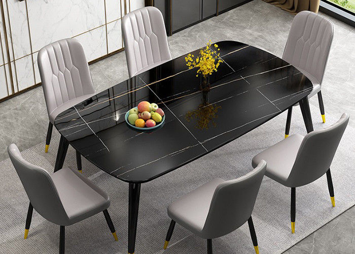 Mesa de jantar de pedra marmoreada da ardósia, mesa de jantar da família ISO9001