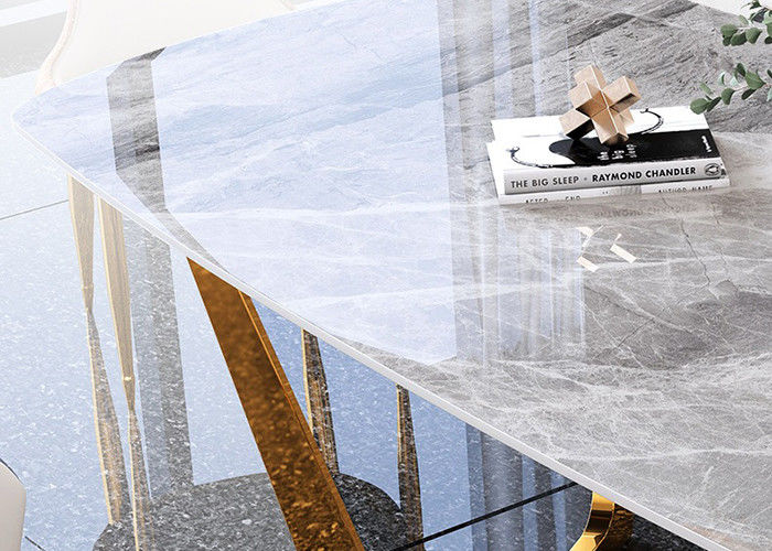 Mesa de jantar de mármore 130cmx80cmx77cm luxuosa moderna