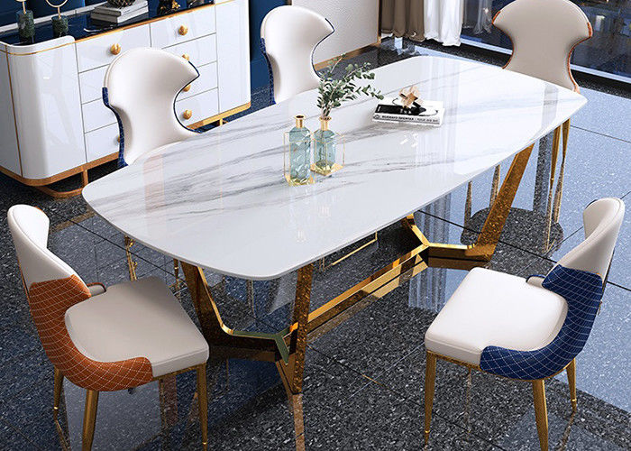 Mesa de jantar de mármore 130cmx80cmx77cm luxuosa moderna