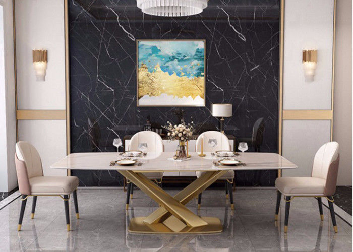 tabela superior de mármore da sala de jantar de 130x80x77cm