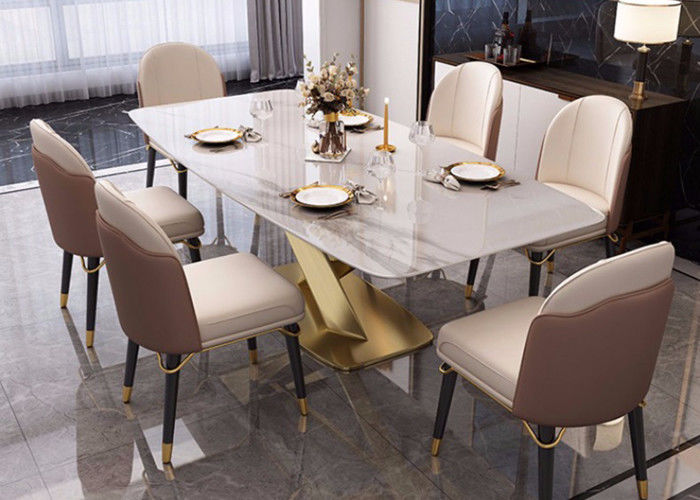tabela superior de mármore da sala de jantar de 130x80x77cm