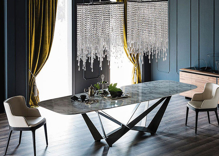 Mesa de jantar de mármore do hotel com pés de aço inoxidável