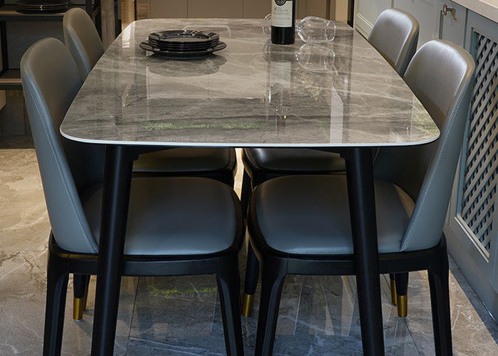 Mesa de jantar de mármore luxuosa da família, mesa de jantar de mármore da bancada