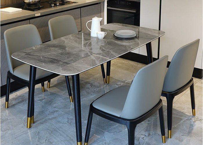 Mesa de jantar de mármore luxuosa da família, mesa de jantar de mármore da bancada