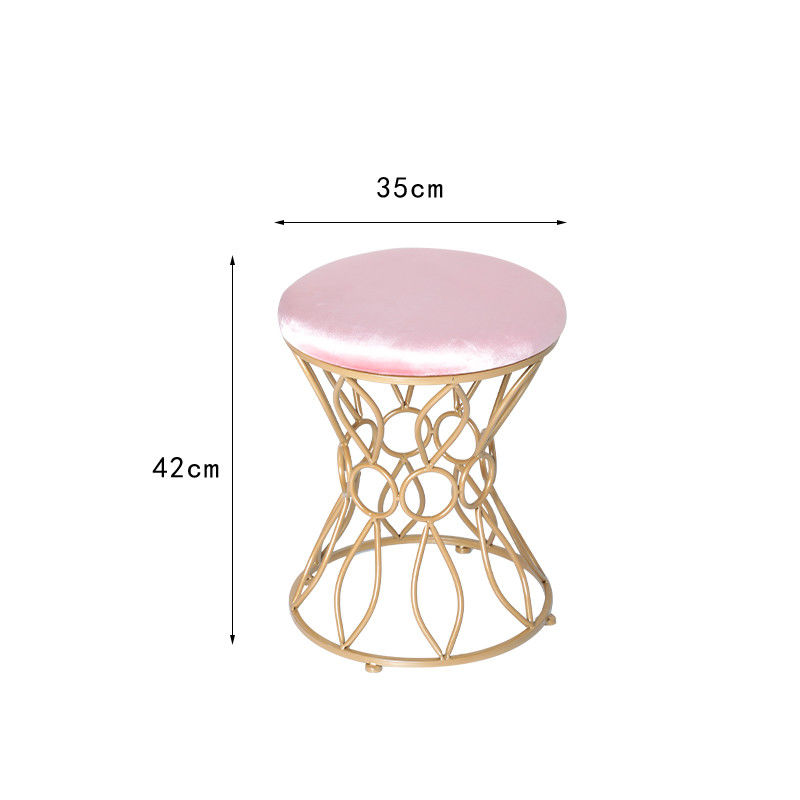 Sujeira de aço inoxidável interna do otomano de veludo 35cm do ouro resistente