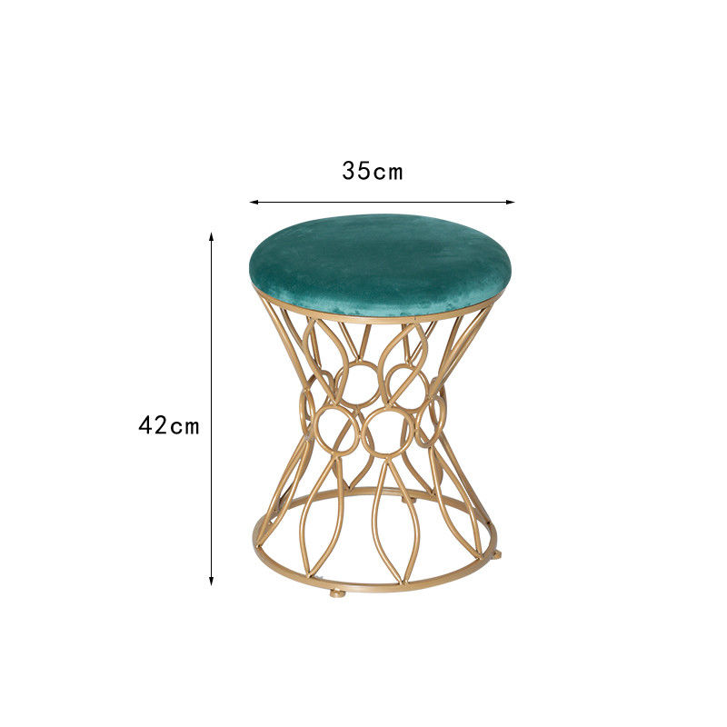 Sujeira de aço inoxidável interna do otomano de veludo 35cm do ouro resistente