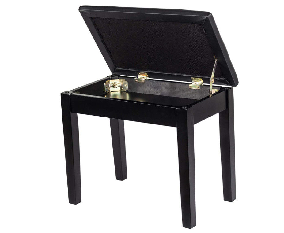 O banco do piano do dobro do Odm do teclado do dueto com o falso largo de Seat do armazenamento cobre preto