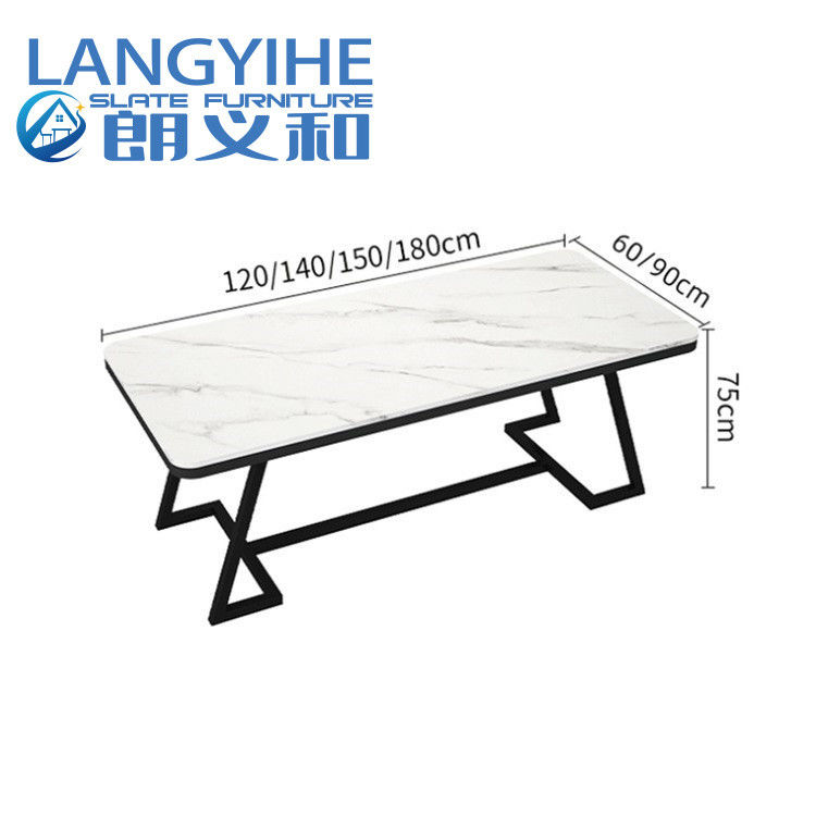 metal luxuoso minimalista moderno de Itália da tabela da sala de jantar da ardósia de 140cm