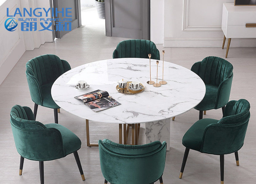 Altura nórdica da combinação minimalista 75cm da mesa de jantar do mármore do círculo do Odm da casa