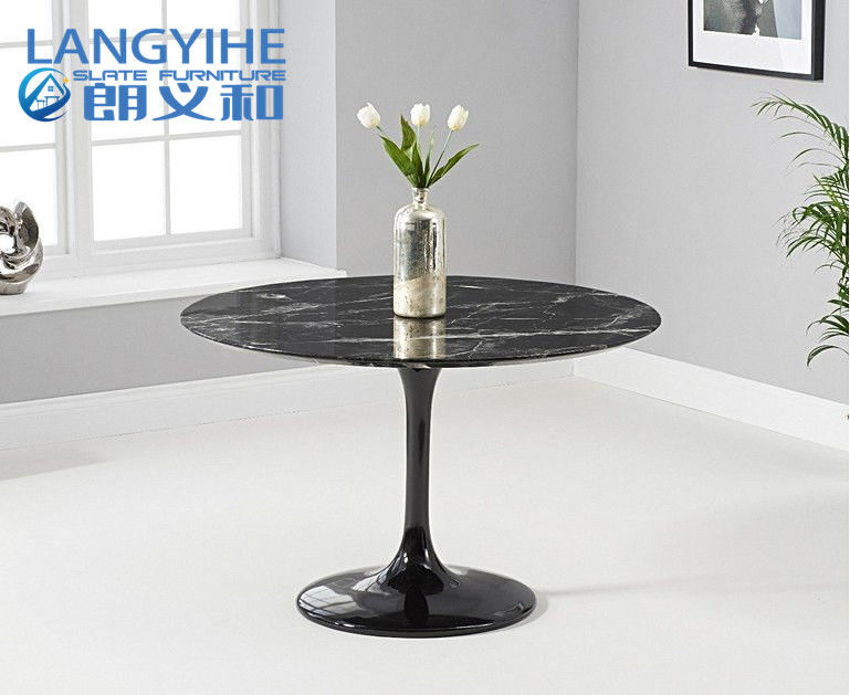 Mesa de jantar do mármore do círculo do Oem 120cm ajustada para o café da manhã
