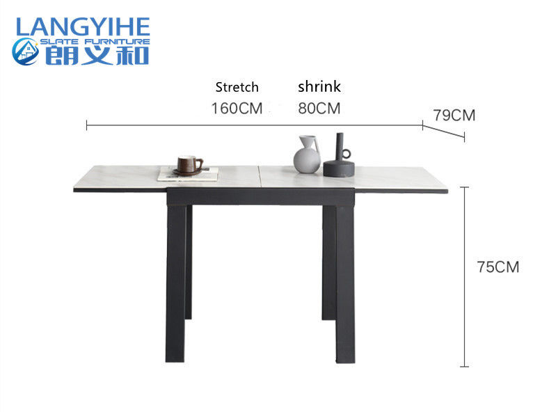 Mesa de jantar minimalista moderna do Odm da ardósia retrátil do quadrado